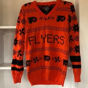 Flyers Ugly Sweater Top Shirt NHL Official Licensed Women's L Fits Like M
